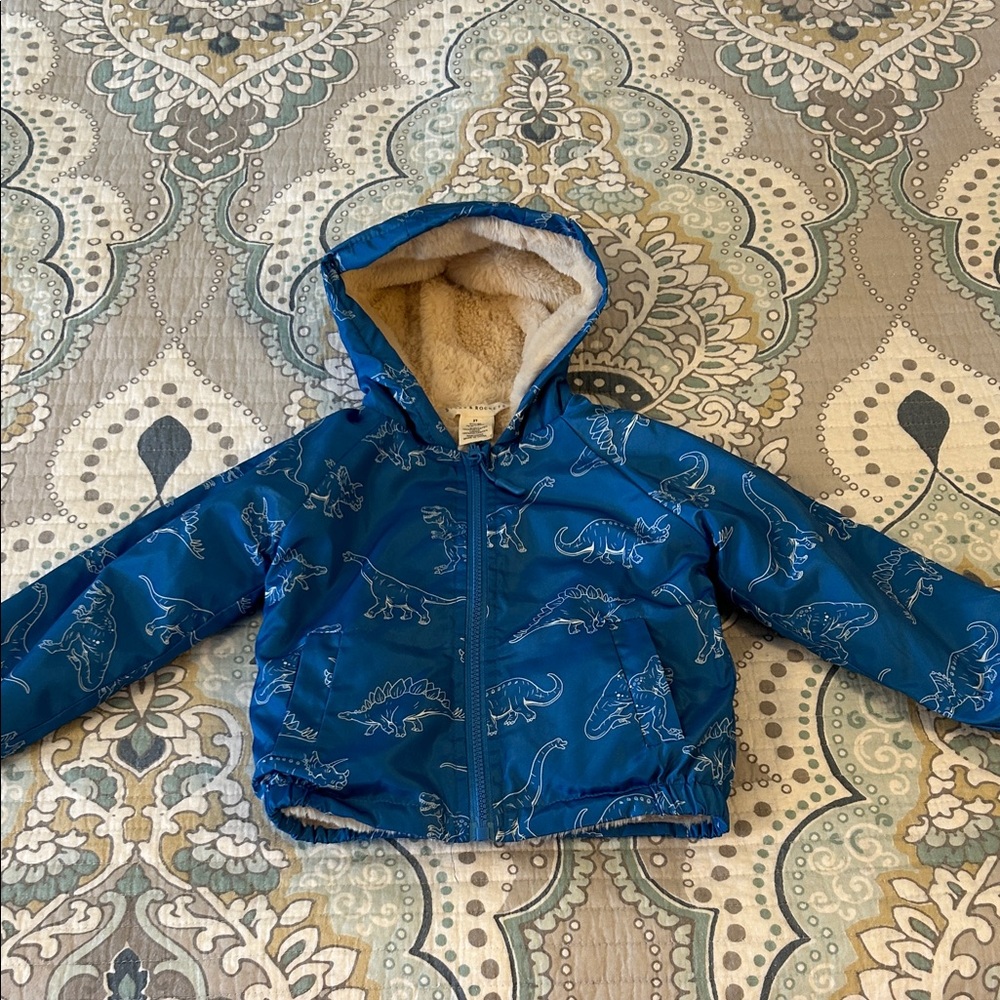Children's Blue Reversible Dinosaur Print Jacket